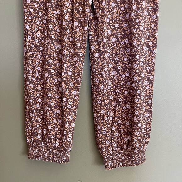 Aerie Homebody Jogger Pants Lightweight Size XS Casual Comfortable Mauve Floral - Picture 8 of 16